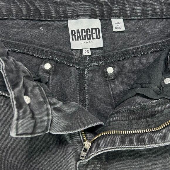 The Ragged Priest Faded Black Grey High Denim Jeans Sz 26 Ripped Distressed - Picture 4 of 12